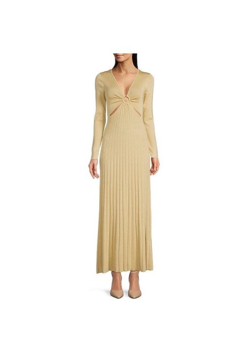 michaelkors forema lurex maxi gold 1