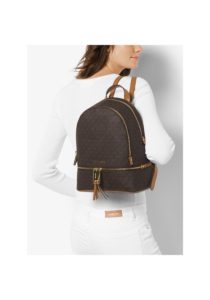 michaelkors rhea zip backpack brown 4