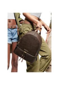 michaelkors rhea zip backpack brown 5
