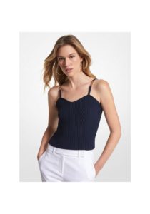 michaelkors ribbed top navy 1