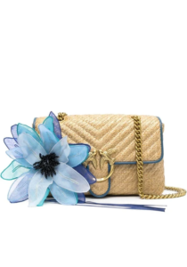 PINKO floral applique shoulder bag 1