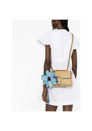 PINKO floral applique shoulder bag 4