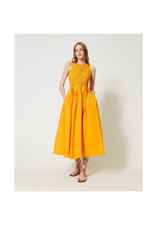 twinset forema long poplin orange 1