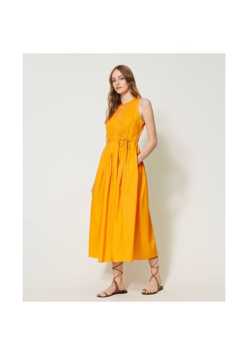 twinset forema long poplin orange 3