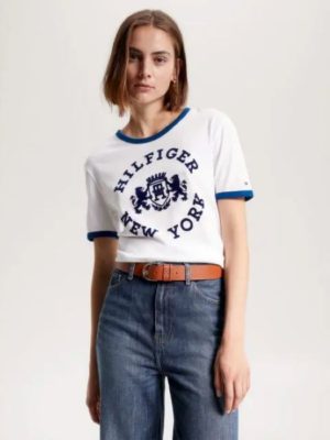Tommy Hilfiger-T-Shirt-με Varsity-Λογότυπο-Optic-White-1