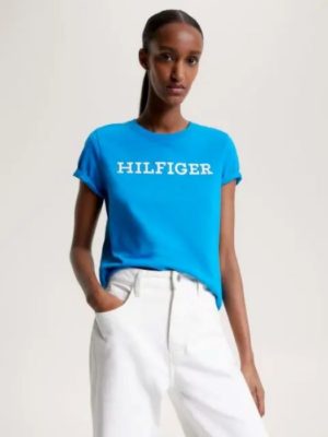 Tommy Hilfiger-T-Shirt-με-κεντητό-λογότυπο-Cerulean-Aqua-1