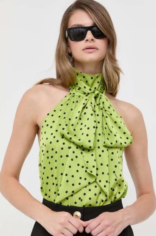 pinko-top-αμάνικο-πουά-verde-nero-1