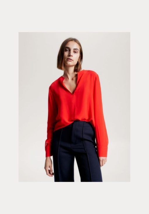 tommyhilfiger-blouse-vneck-red-1