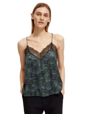 Scotch & Soda-Top-Τιραντάκι-Animal-173299-6357-Petrol-1