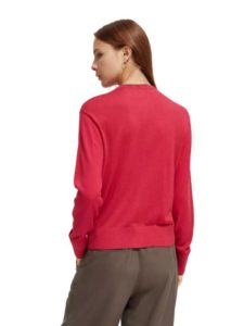 Scotch & Soda-Ζακέτα-με-λαιμόκοψη-Jacquard-Φούξια-3