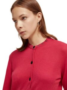 Scotch & Soda-Ζακέτα-με-λαιμόκοψη-Jacquard-Φούξια-4