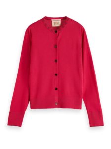 Scotch & Soda-Ζακέτα-με-λαιμόκοψη-Jacquard-Φούξια-5