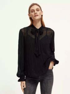 Scotch & Soda-Μπλούζα-Neck-tie-173313-Black-1