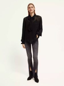 Scotch & Soda-Μπλούζα-Neck-tie-173313-Black-2