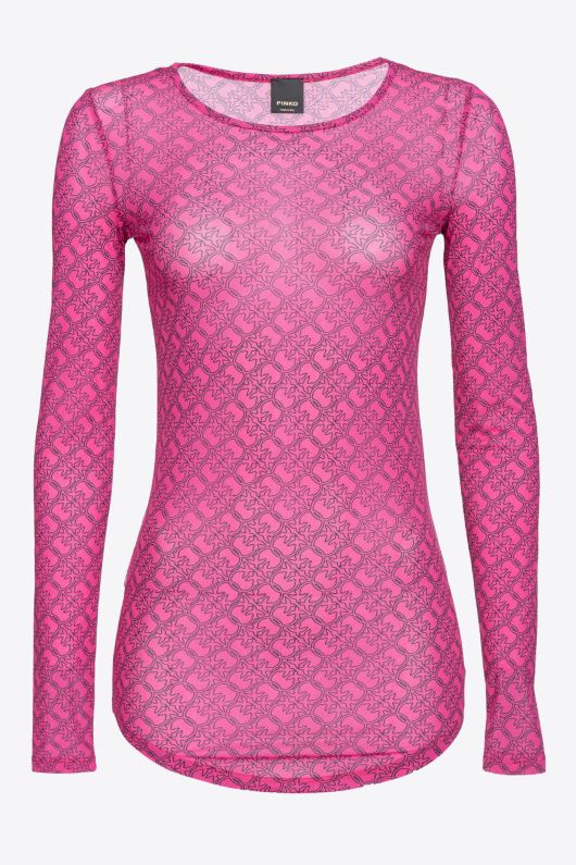 pinko-Mπλούζα-με-logo-100639A13G-YZ3 FUXIA_NERO-4