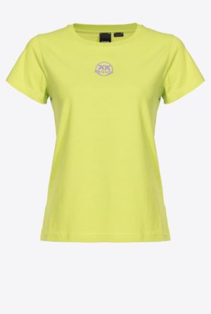 pinko-t-shirt-με-logo-100355A0KO-S63-GREEN-1