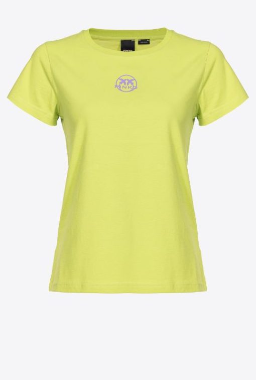 pinko-t-shirt-με-logo-100355A0KO-S63-GREEN-1