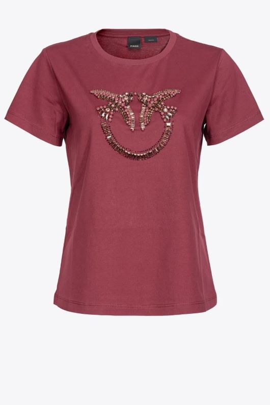 pinko-t-shirt-με-Κέντημα-100535Α15D-WW8-Bordeaux-3