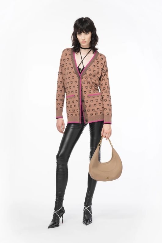 pinko-Ζακέτα-με-λογότυπο-101562Α112-CZ3-Brown-1