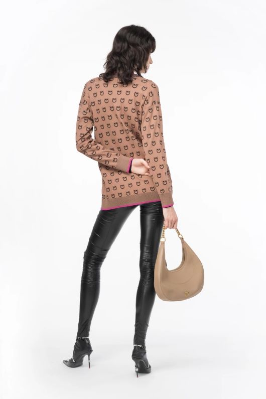 pinko-Ζακέτα-με-λογότυπο-101562Α112-CZ3-Brown-2
