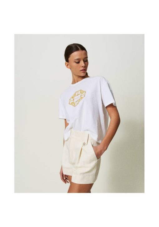 twinset-tshirt-chain-print-white