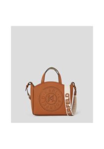 karllagerfeld-small-tote-bag-perforated-camel