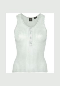 pinko-green-Metallic-Ribbed-Tank-Top