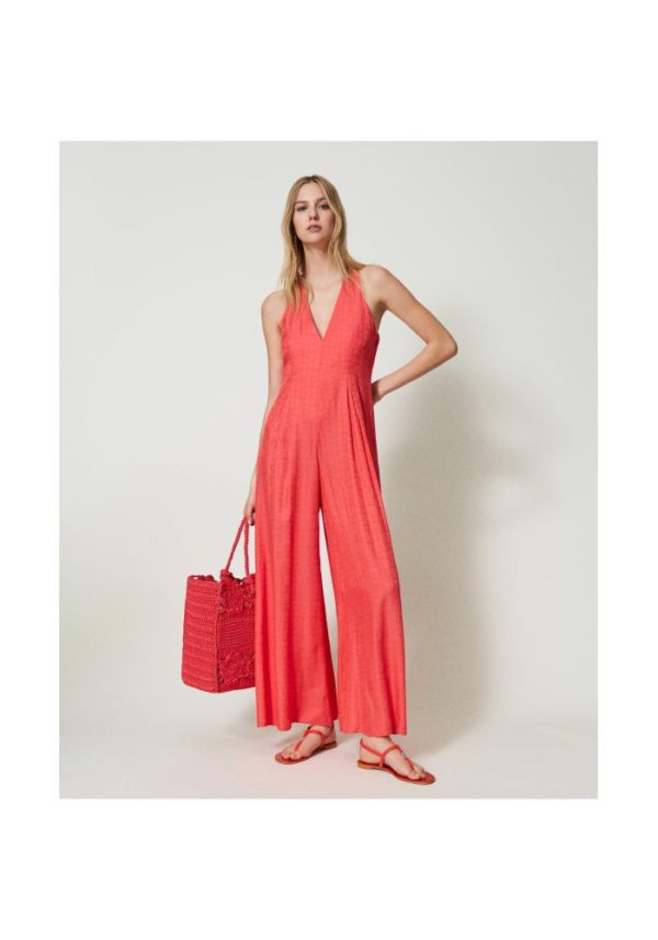 twinset-Long- jacquard -jumpsuit -with -Oval T-2