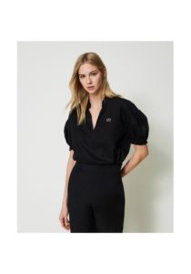 twinset-blousa-poplina-nero-1