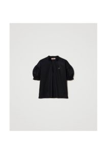 twinset-blousa-poplina-nero-2
