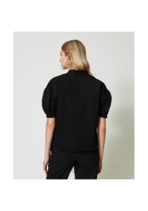 twinset-blousa-poplina-nero-4