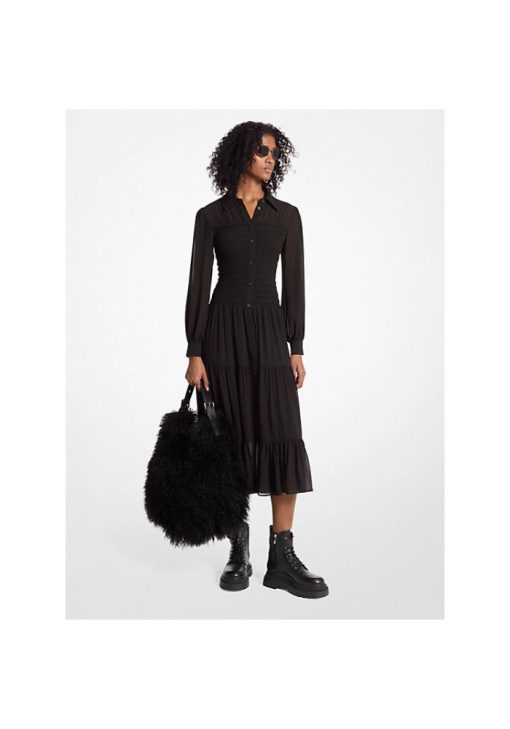 michaelkors-dress-smoked-georgette-black