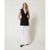twinset-crepe-gilet-long-pleated-skirt