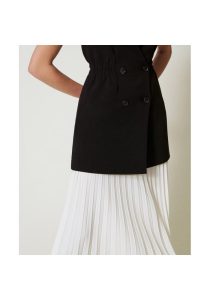 twinset-crepe-gilet-long-pleated-skirt-4