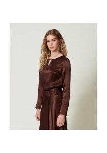 twinset-saten-blousa-chiocolato-1