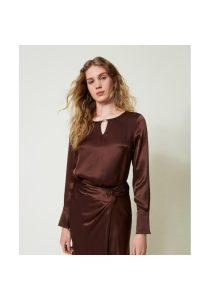 twinset-saten-blousa-chiocolato-3