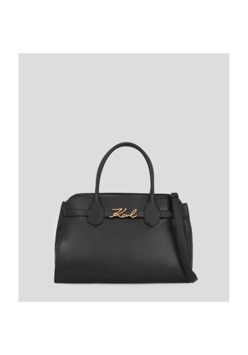 karl-lagerfeld-signature-top-handle-black