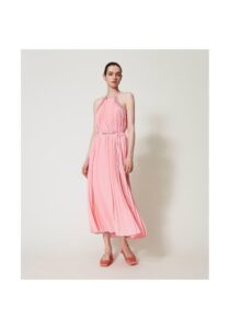 twinset-long-dress-plisse-pink-2