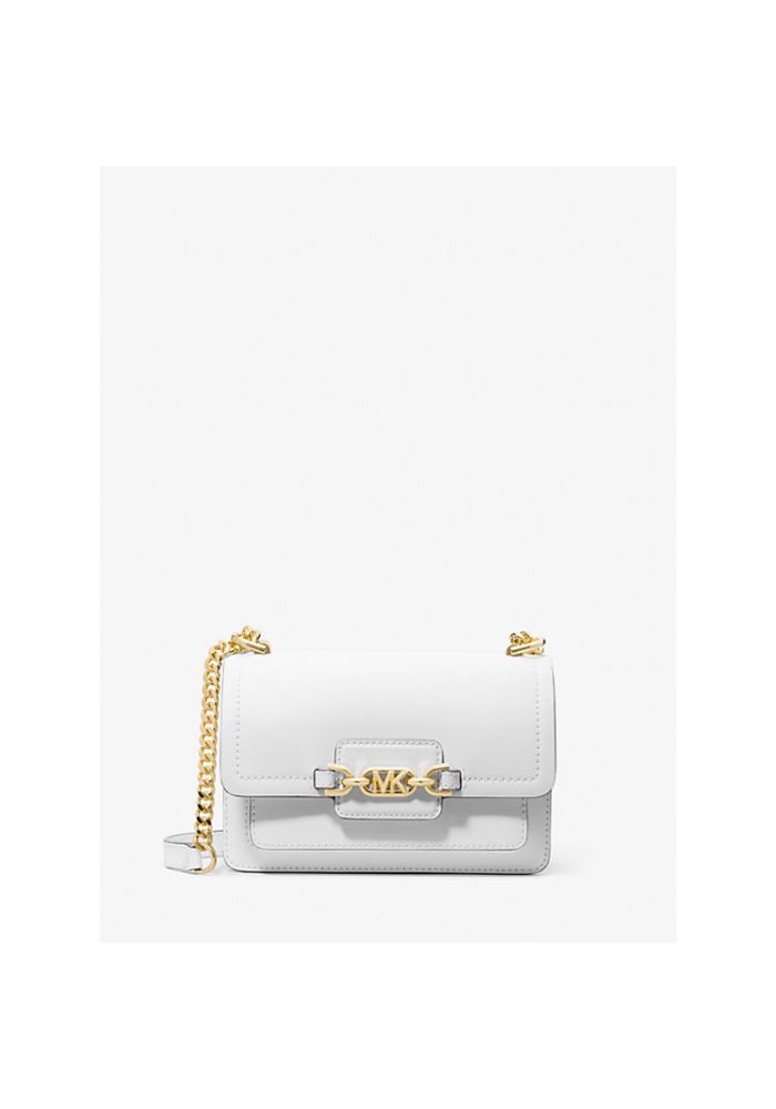 MICHAEL KORS Δερμάτινη τσάντα χιαστί/ώμου Heather Optic White 32S2G7HC0L100