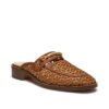 TWINSET  Mules ψάθινα με όψη ρατάν 251TGT032 00044 Camel