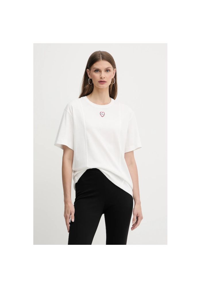 PINKO T-shirt με κέντημα καρδιάς 105665A2IB Z05 White