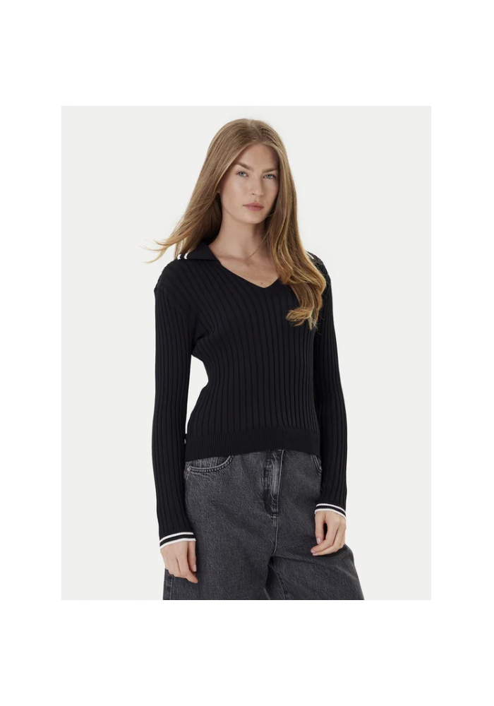 PINKO Πουλόβερ rib τύπου πόλο 105418A2PS Z99 Black