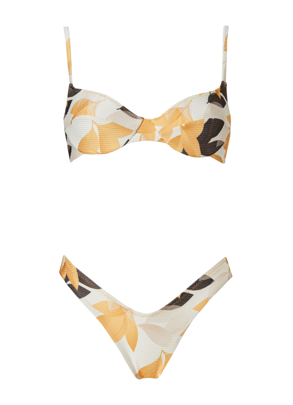 Stefania Frangista Μαγιό Set bikini Prince Botanical Rib SF2580BYT/SF2580BYB Yellow