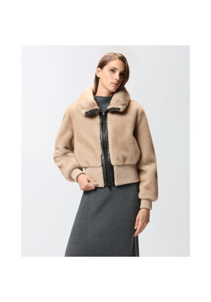 PINKO Μπουφάν bomber από συνθετική γούνα 105399A2PIC60