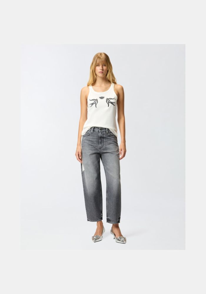 PINKO παντελόνι denim grey balloon fit 103857 A2RYPJ9