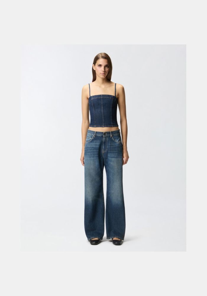 PINKO παντελόνι denim wide leg 101733 A2RQPJZ