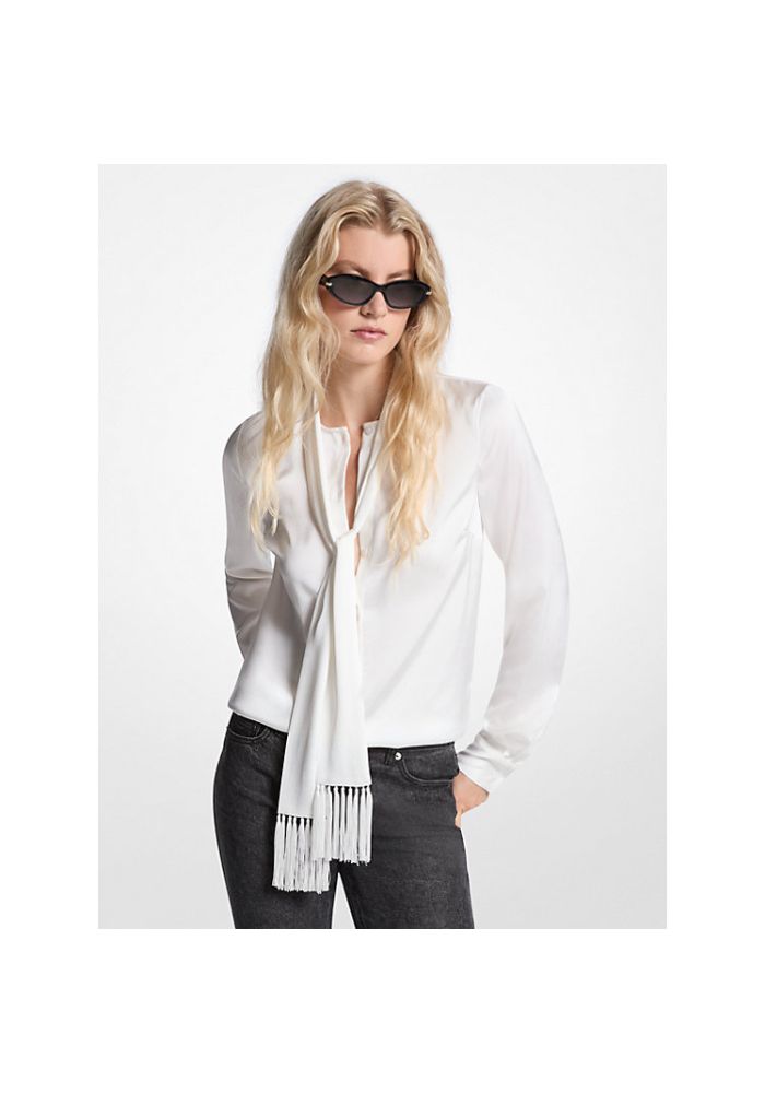 MICHAEL KORS πουκάμισο με σατέν κρόσσια και δέσιμο MF540VDAYJ 100