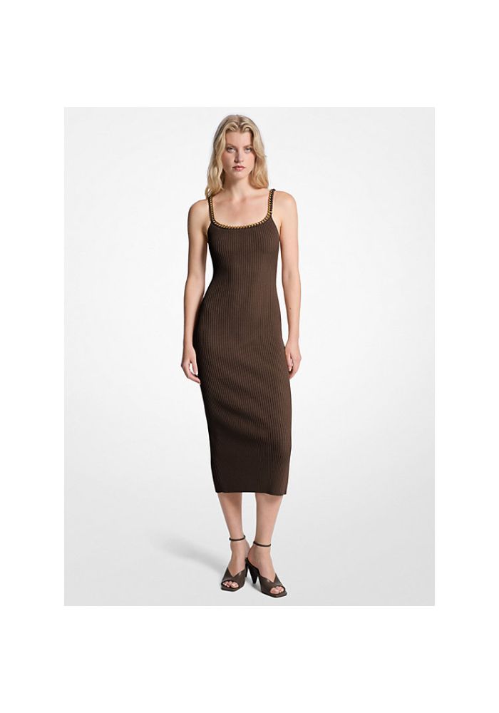 MICHAEL KORS Φόρεμα Midi ριμπ ύφανση πλεκτό MF5835V33D 201