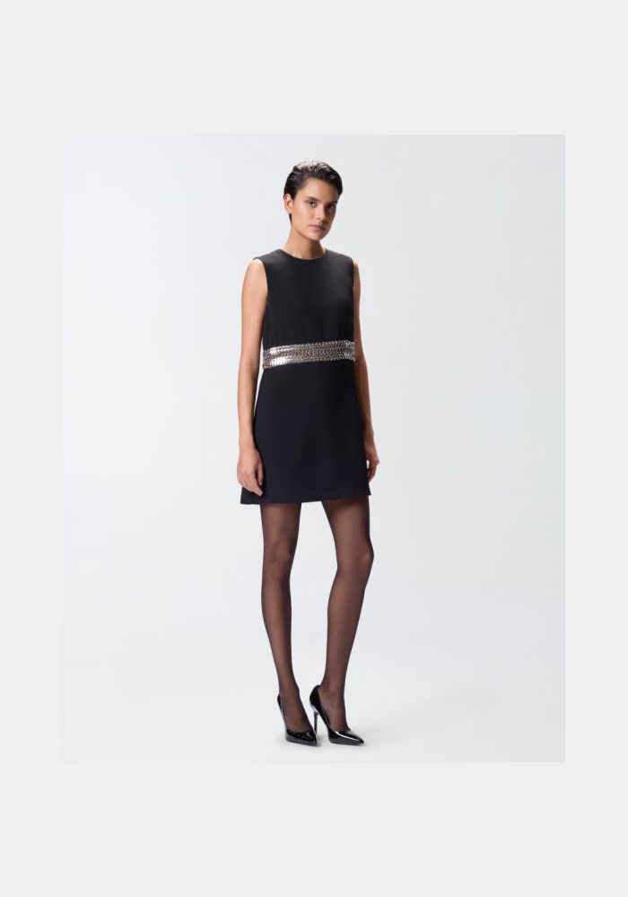 PINKO Φόρεμα κρεπ με κέντημα με κοσμήματα 105956A2YHZ99