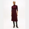 Tommy Hilfiger φόρεμα πλισέ μίντι εβαζέ WW0WW46138-XIH Deep Burgundy